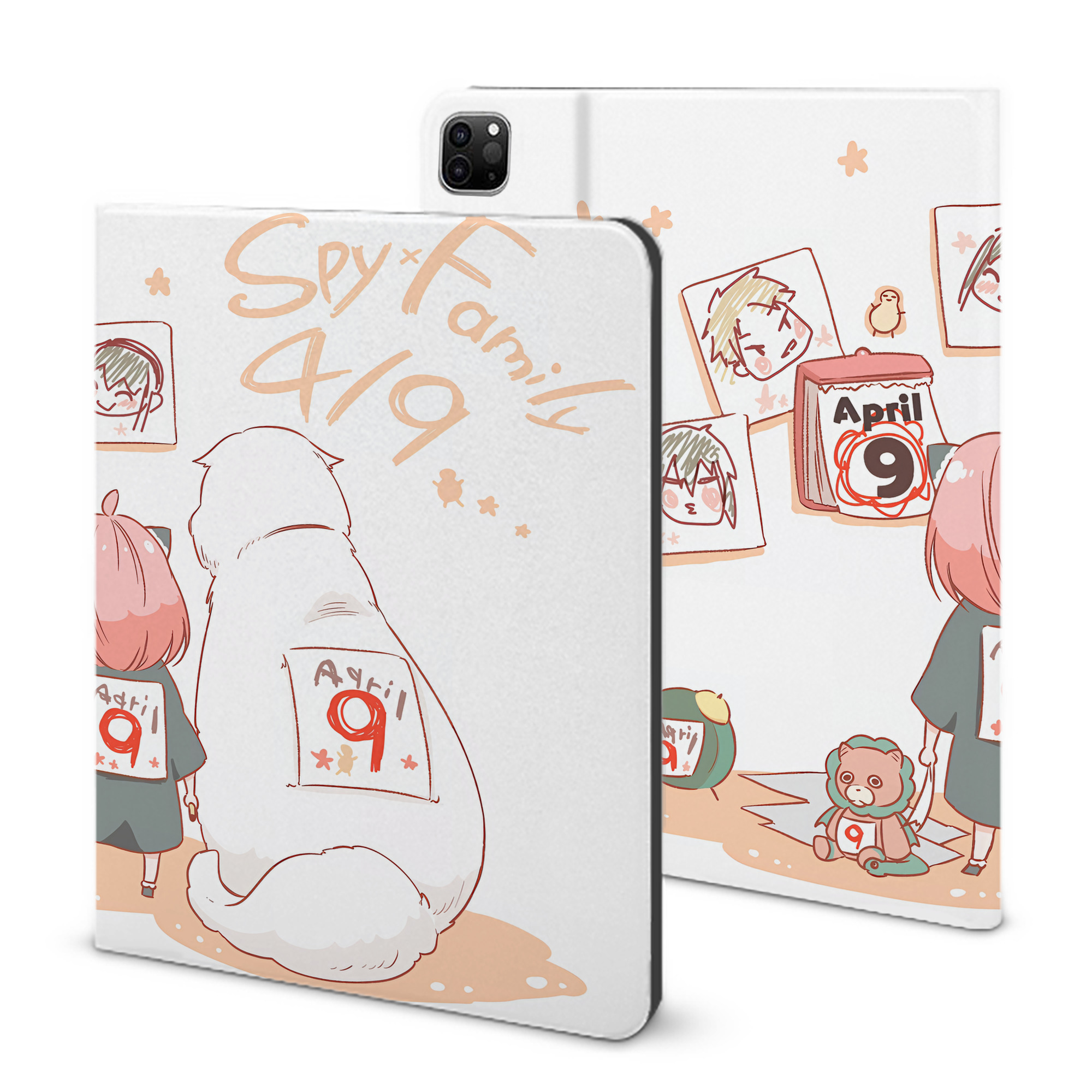 （画像用） SPY×FAMILY间谍家家酒 IPad ケース ブック型 PUレザー TPU 耐衝撃 軽量 薄型 ペン収納なし 全面保護 IPad 各モデル対応